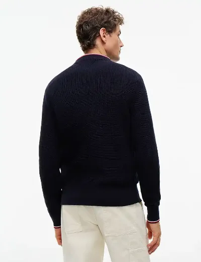 Tommy Hilfiger Tipped Cuff Crew Neck Jumper | Navy Blue