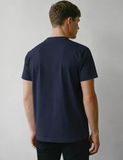 LUKE Firth Check Shoulder T-shirt | Dark Navy