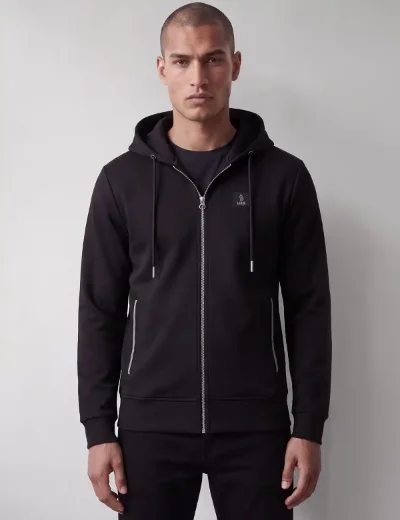 LUKE 1977 Makati Zip Through Hoodie | Black Silver
