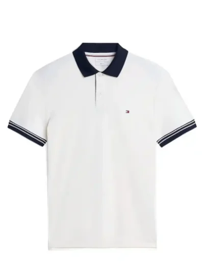 Tommy Hilfiger Interlock Placket Detail Regular Fit Polo | Ivory Petal
