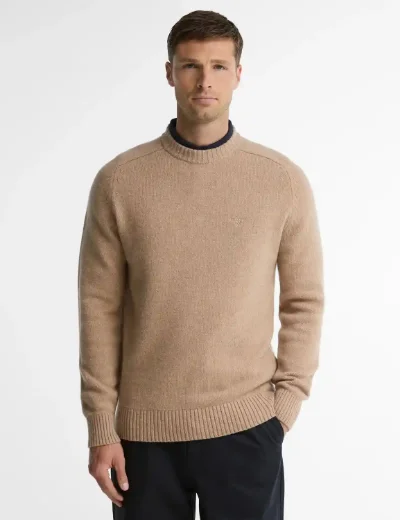 Barbour Newtown Crew Neck Jumper | Washed Stone