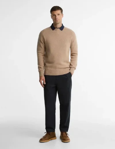 Barbour Newtown Crew Neck Jumper | Washed Stone