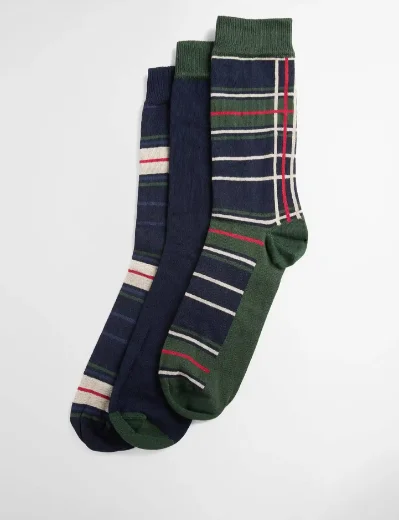 Barbour Tartan Sock Gift Set | Evergreen