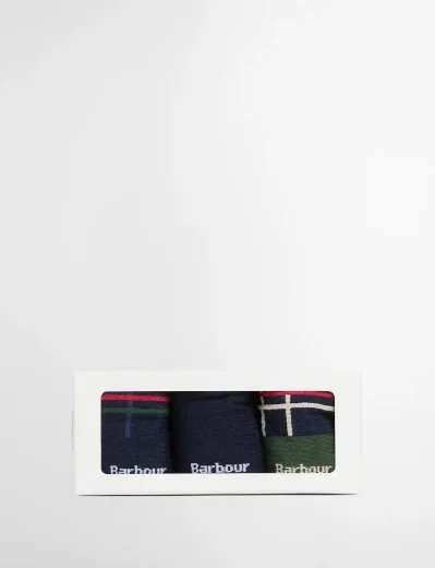 Barbour Tartan Sock Gift Set | Evergreen