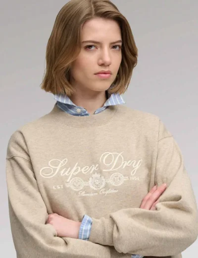 Picture of Superdry Country Club Crew Neck | Oatmilk Beige Marl
