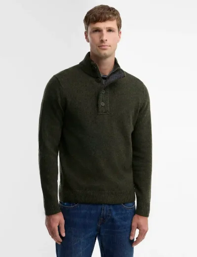 Barbour Essential Patch Half Zip Knit | Seaweed