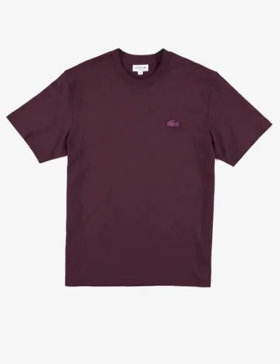 Picture of Lacoste Mens Classic Fit Cotton Pique T-Shirt | Burgundy