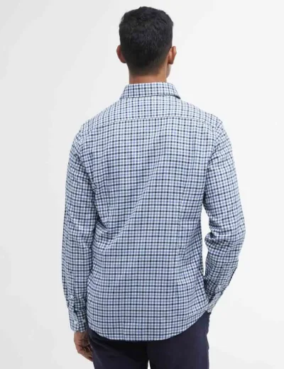 Barbour Mens Finkle Tailored Check Shirt | Classic Navy
