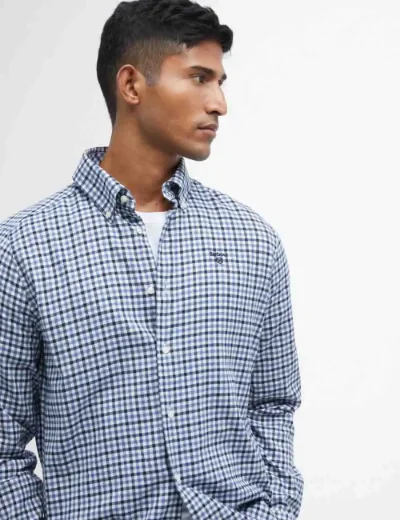 Barbour Mens Finkle Tailored Check Shirt | Classic Navy